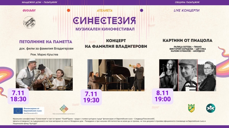 Прожекция на филма „ПЕТОЛИНИЕ НА ПАМЕТТА“ и концерт на фамилия Владигерови